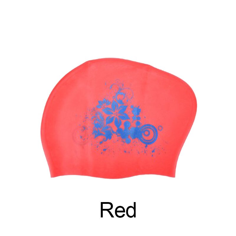 Silicone Swimming Cap For Long Hair Women's Waterproof Swim Caps Ladies Diving Hood Hat For Kids Garras Natacion Casquette: Red