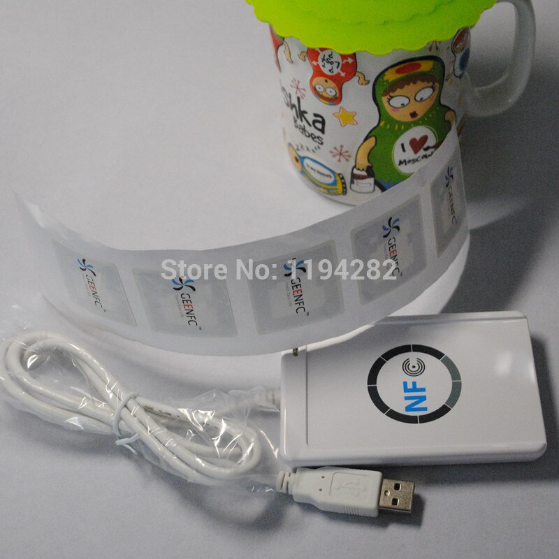 Acr 122u nfc-lukija kirjoittaja usb-liitäntä  + 5 kpl 213 nfc-tunniste  + 2 kpl uid-kortti + ilmainen sdk