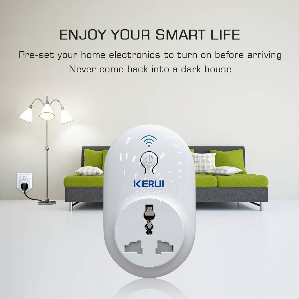 KERUI – prise intelligente WiFi sans fil, domotique, prise AU/US/UK, contrôle à distance avec application IOS et Android