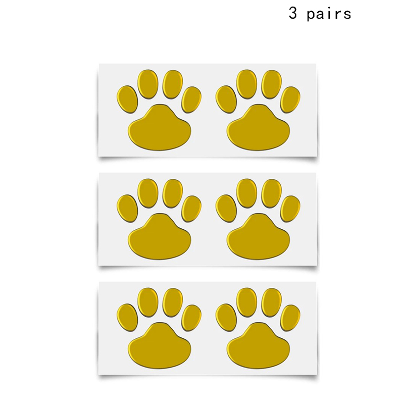 4Sheet Car Stickers Decals Paw 3D Animal Dog Cat Foot Prints Decal Car Motocycle Sticker Car Accessories: Red