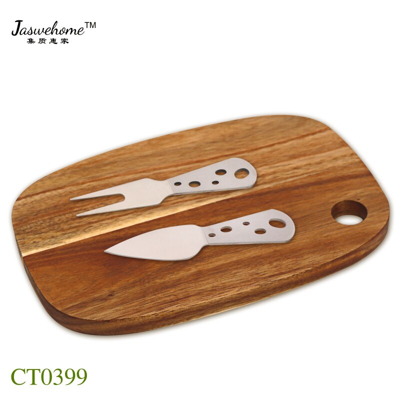 Cheese Board Set of 3 Acacia Wood Cheese Knife Fork Perfect Cheese Platter Cheese Serving Board Cheese Board With 2 Knives