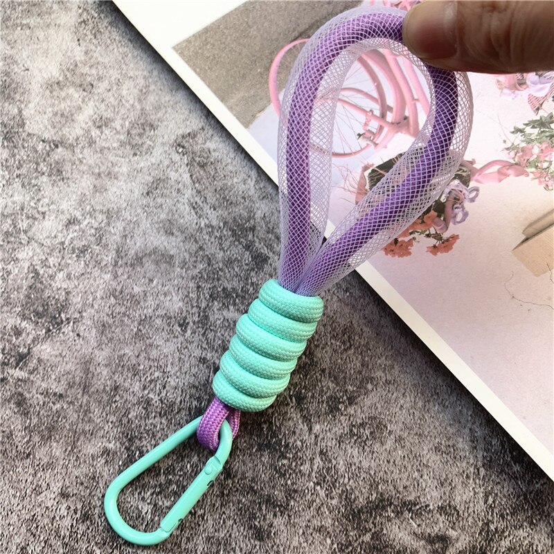 Lanyard Leuchtstoff Farbe Phone Strap Mesh Landyard für Taschen Geflochtene Streifen Keycord Hängen Hosen Zubehör Keychain