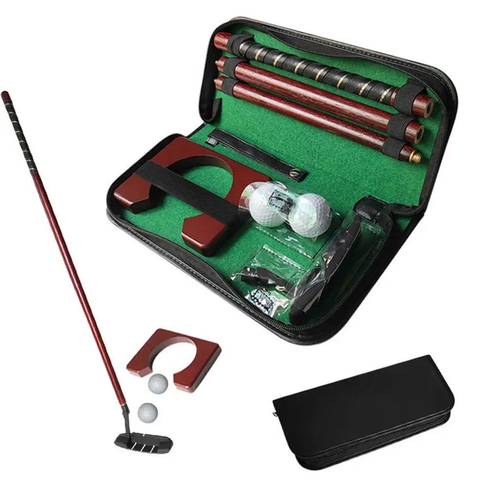 Golf putter set bärbar minigolf utrustning träningssats med avtagbar putter boll för inomhus/utomhus golf tränare kit: Default Title