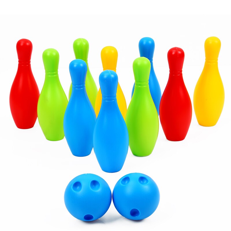 suzakoo one set plastic bowling pins balls indoor sport exercise for children playing