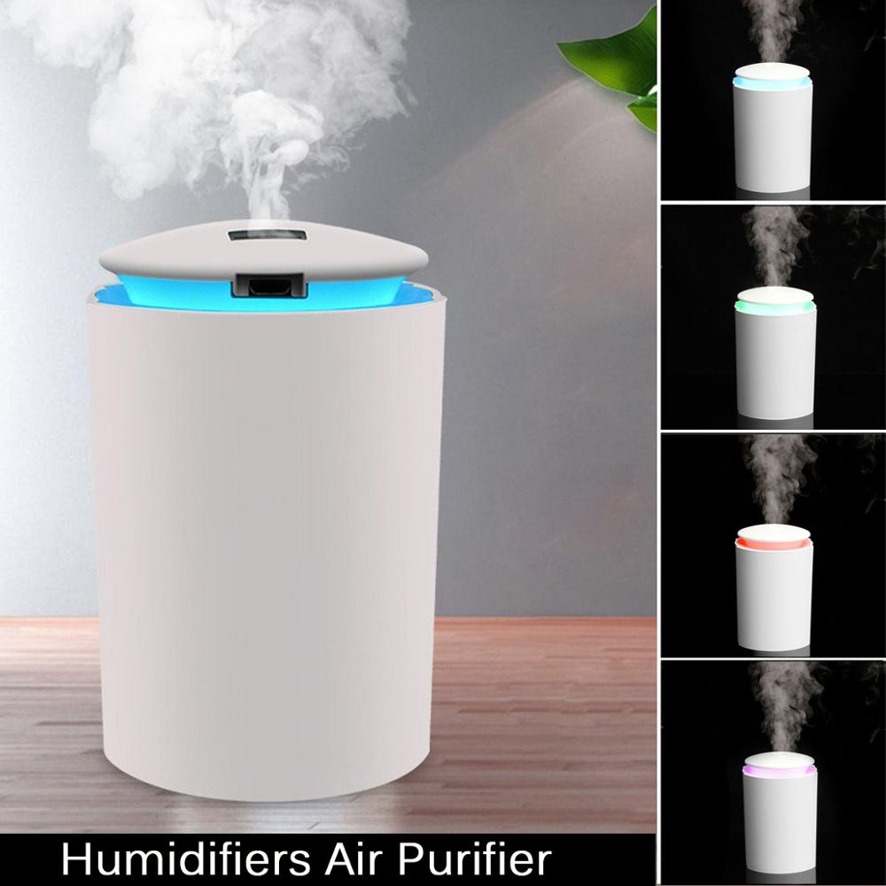 260ml Air Purifier Mist Ultrasonic Humidifiers LED Lights Washable Home Camping Travel