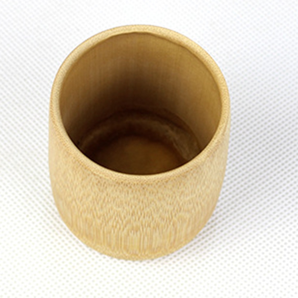 Natural Pure Bamboo Tea Cups Eco Friendly Wooden Water Drinking Cup Round Teacups Tumble Resistant Mugs 10Pcs Bamboo Straw