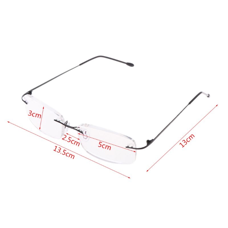Mannen Titanium Legering Geen Velg Leesbril Frameloze Folding Brillen Presbyopie Eyewear + 1.0 + 1.5 + 2.0 + 2.5 + 3.0 + 3.5