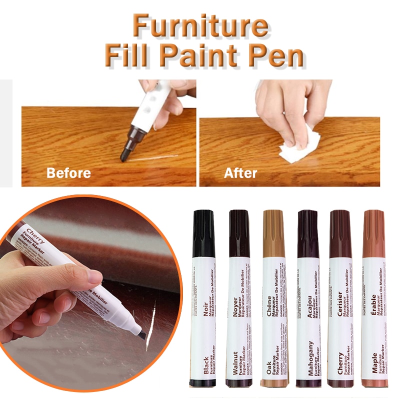 Furniture Touch-up/Fill Paint Marker Filler Pen Composite Repair Pen Floor/Stairs/Door/Woodenware Scratch/Patch Restore Marker