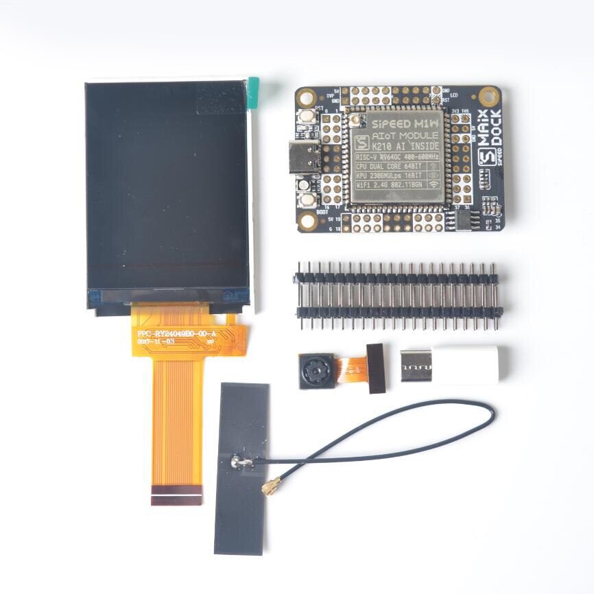 ShenzhenMaker Store Sipeed M1 dock suit ( M1 dock + 2.4 inch LCD + OV2640 ) K210 Dev. Board 1st RV64 AI board for Edge Computing: M1W Dock Kit