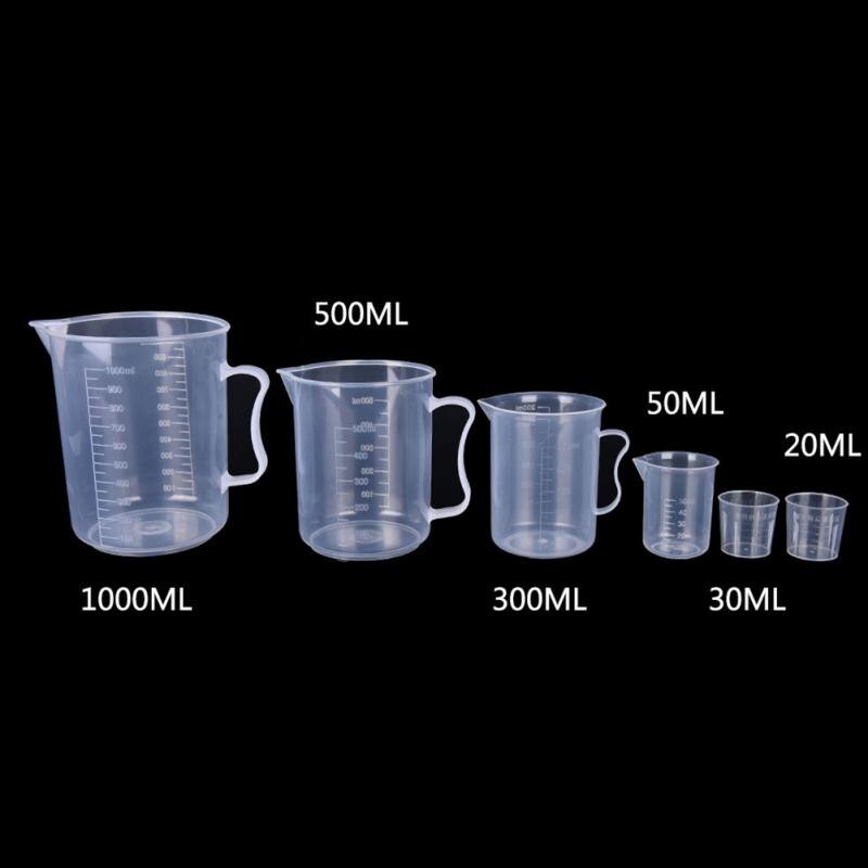 30/50/100/500ml Plastic Measuring Cup with Handle Grip and Spout with Ml Transparent Measuring Handle Cups BPA Free Liquid