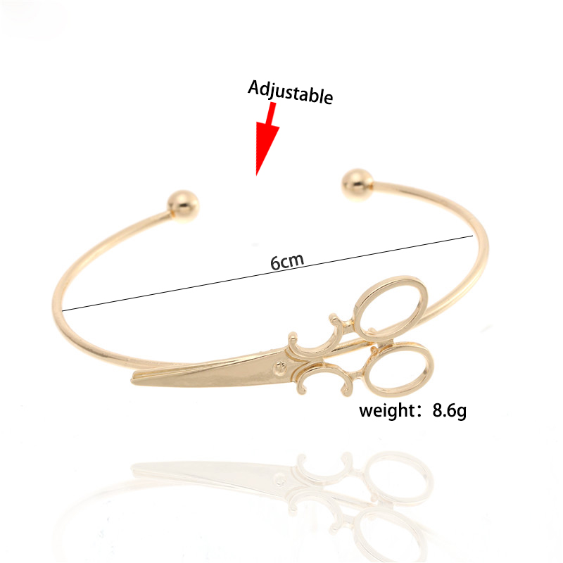 Schere Armbänder Für Frauen Stylist Öffnung Haar Schmuck Gold Armreifen Schere Silber Schere Männer Einfache Schwarz Charme