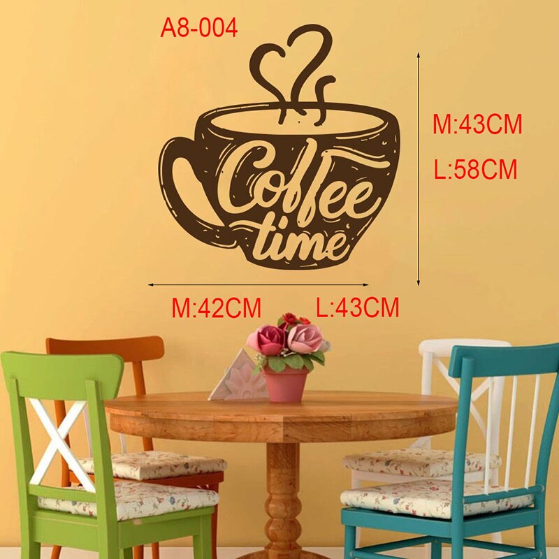 Coffee, drink, cappuccino, drink, grains, cafe,Food, Wall Decal Window Sticker Handmade A8-003