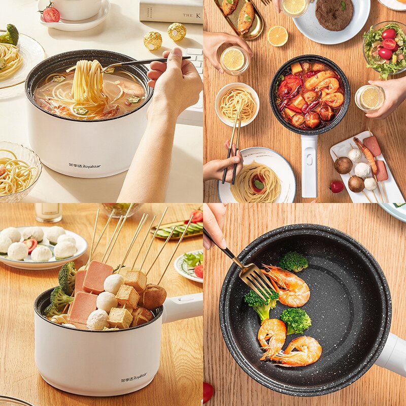 220V 800W 1.5L Electric Cooking Pot Non-Stick Multi Cooker Household Mini Portable Frying Machine Easy Operation