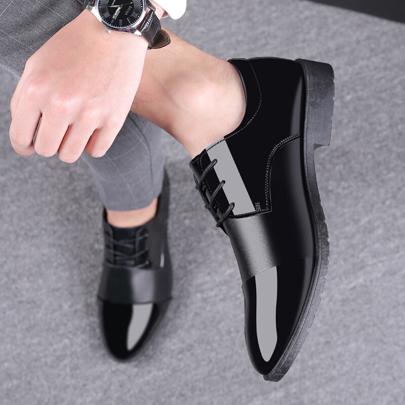 Mazefeng zapatos italianos negros formales hombres mocasines Zapatos de vestir de boda hombres zapatos Oxford de charol para hombres Hommes puntiagudos