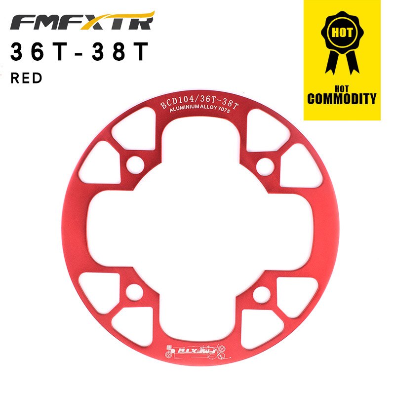 104BCD MTB Fahrrad Kettenblatt Schutz Abdeckung 32T/34T 36T/38T/40T/42T Fahrrad Kettenrad Kurbel Schutz Kettenblatt Schutz: rot 36T