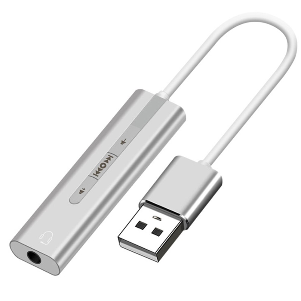 Adaptateur de casque 2 in en 1 pour changer de chanson, usb  to 3.5mm jack, carte son externe, portable, bouton-poussoir pour pc, petit, plug and play