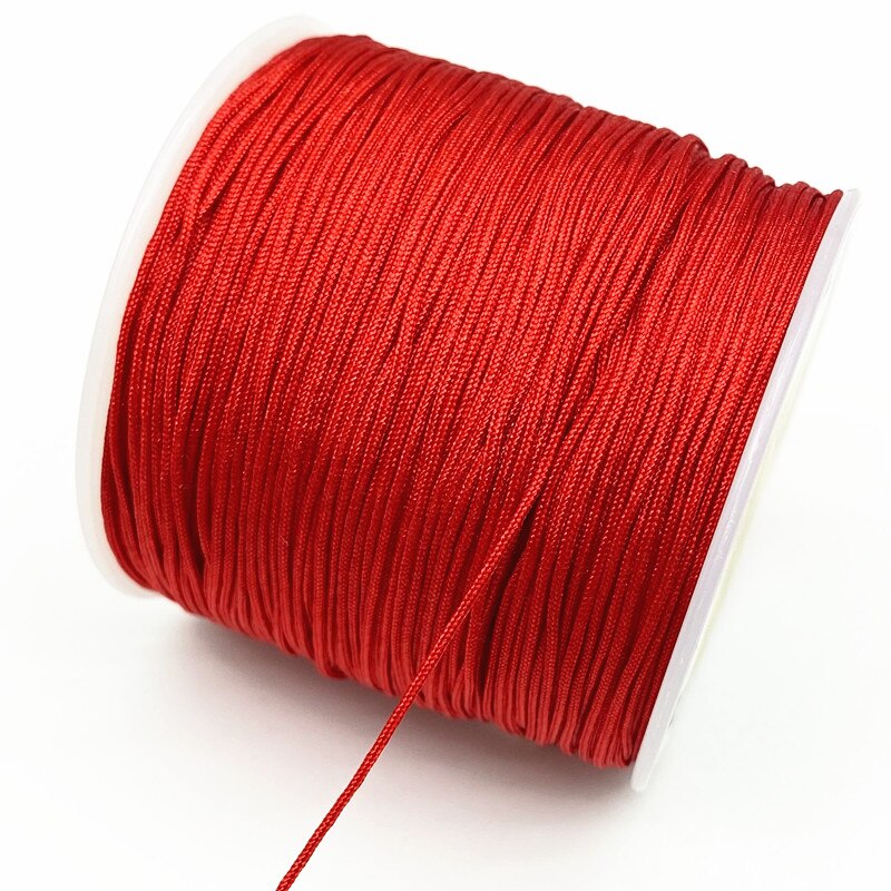 0.4mm 0.8mm 1.0mm 1.5mm Nylon Cord Thread Chinese Knot Macrame Bracelet Braided String DIY Tassels Beading #R: L / WHITE