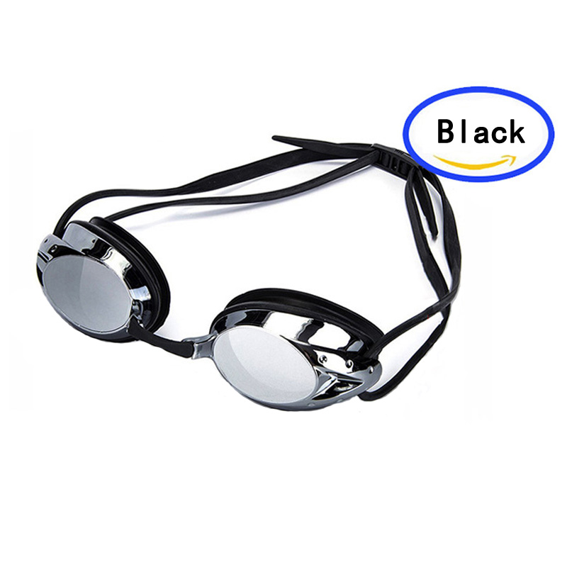 Swimming Goggles Men Women Swim Goggles Diopter Waterproof Anti Fog UV Swimming Pool Goggles Adult Swim Glasses: Black