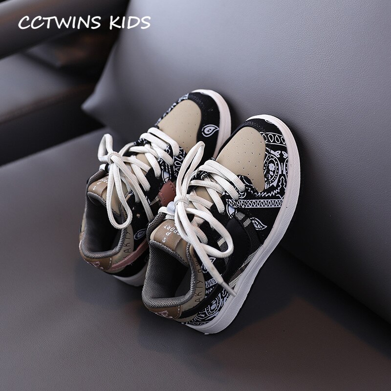 Cctwins crianças sapatos 2020 outono do bebê meninas moda casual tênis meninos marca marrom formadores do bebê meninas esporte sapatos fc2860: Marrom / 12