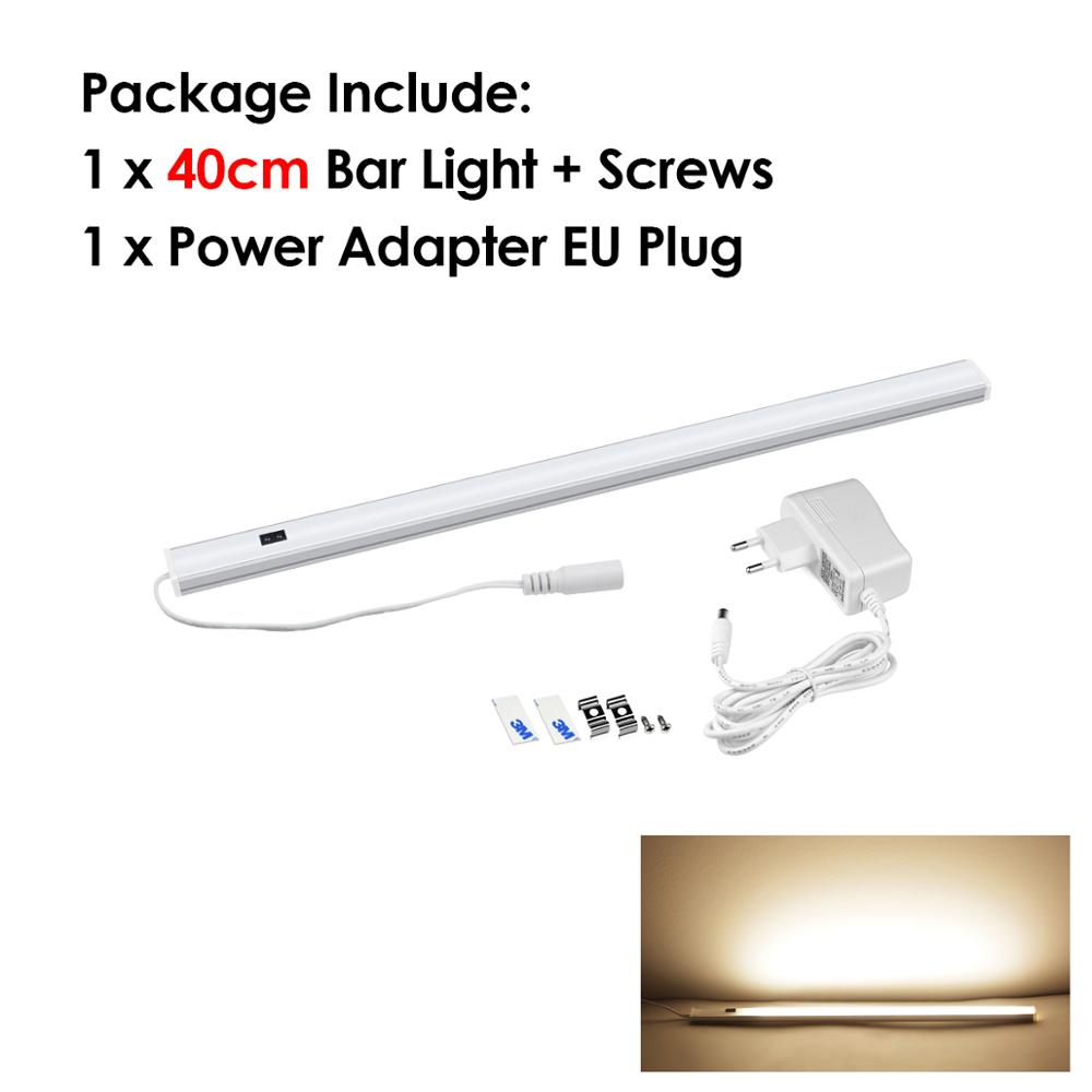 Kjøkkenlys tilbehør håndfeiende sensor under skap led strip bar lys 5w 6w 7w gjør det selv kjøkken nattbord lys led lampe: Varm 40cm