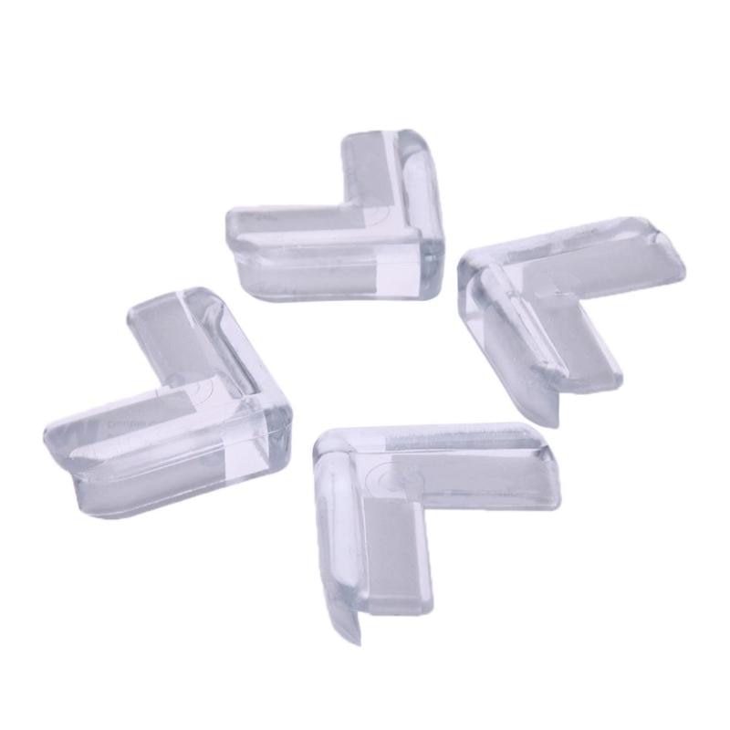 Protector de seguridad de silicona para niños y bebés, 4 Uds., transparente protección de la esquina de la Mesa, cubierta protectora de borde anticolisión para niños