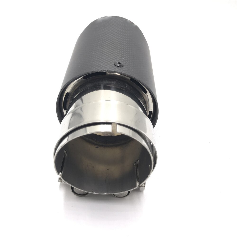 One Piece Single Car Back Muffler Exhaust Pipe For Universal Matte Carbon Fiber System Exhaust Tip For Ak