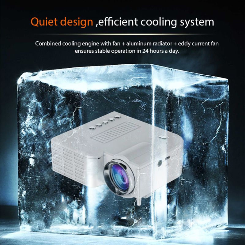 UC28C Mini Portable Video Projector 16:9 LCD Projector Media Player for Smart Phones Home Theater Cinema Office Supplies