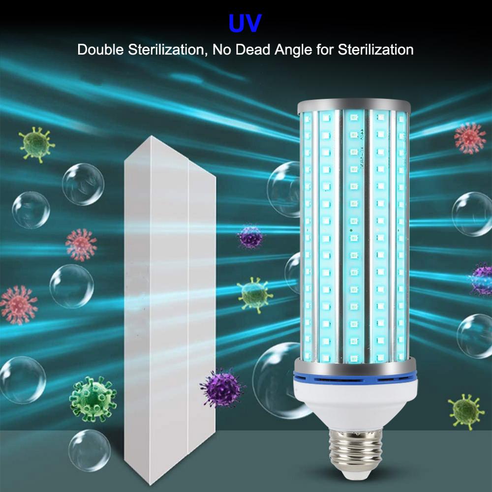 60W UV Disinfection Lamp E27 Led UVC Light Bulb Germicidal Lamp sterilizer LED Lights Home Clean Air Kill Bakteries Światła
