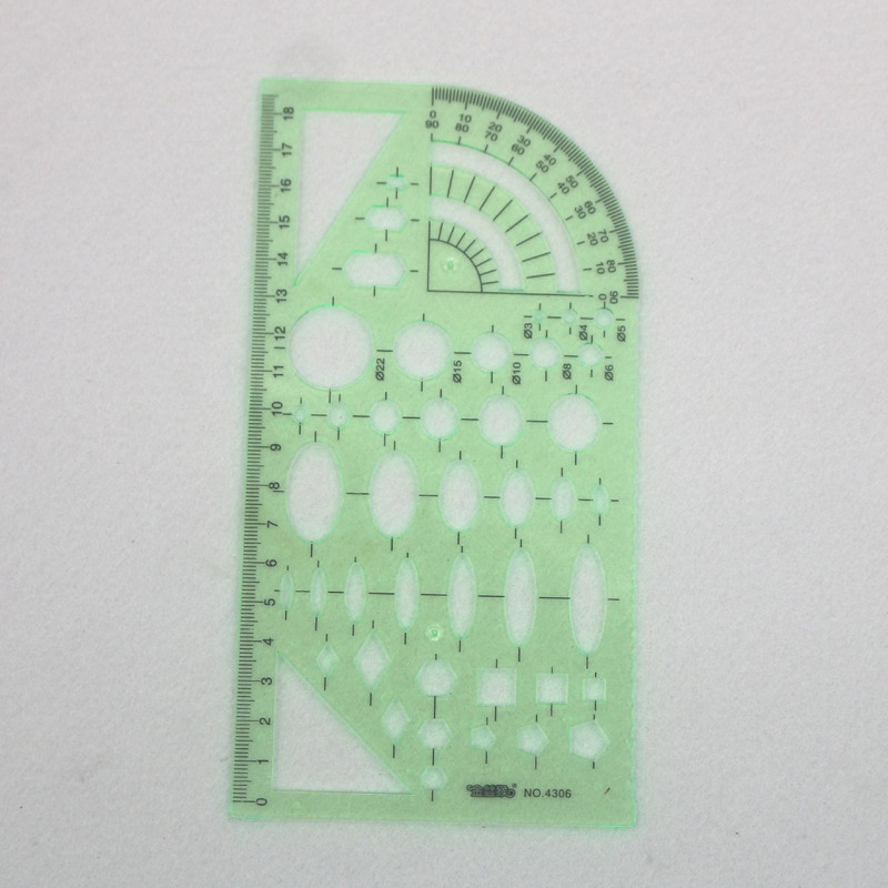 6 pcs/set Rule Transparent Drawing Template Tool Architectural Ruler Stencil Measuring Tool