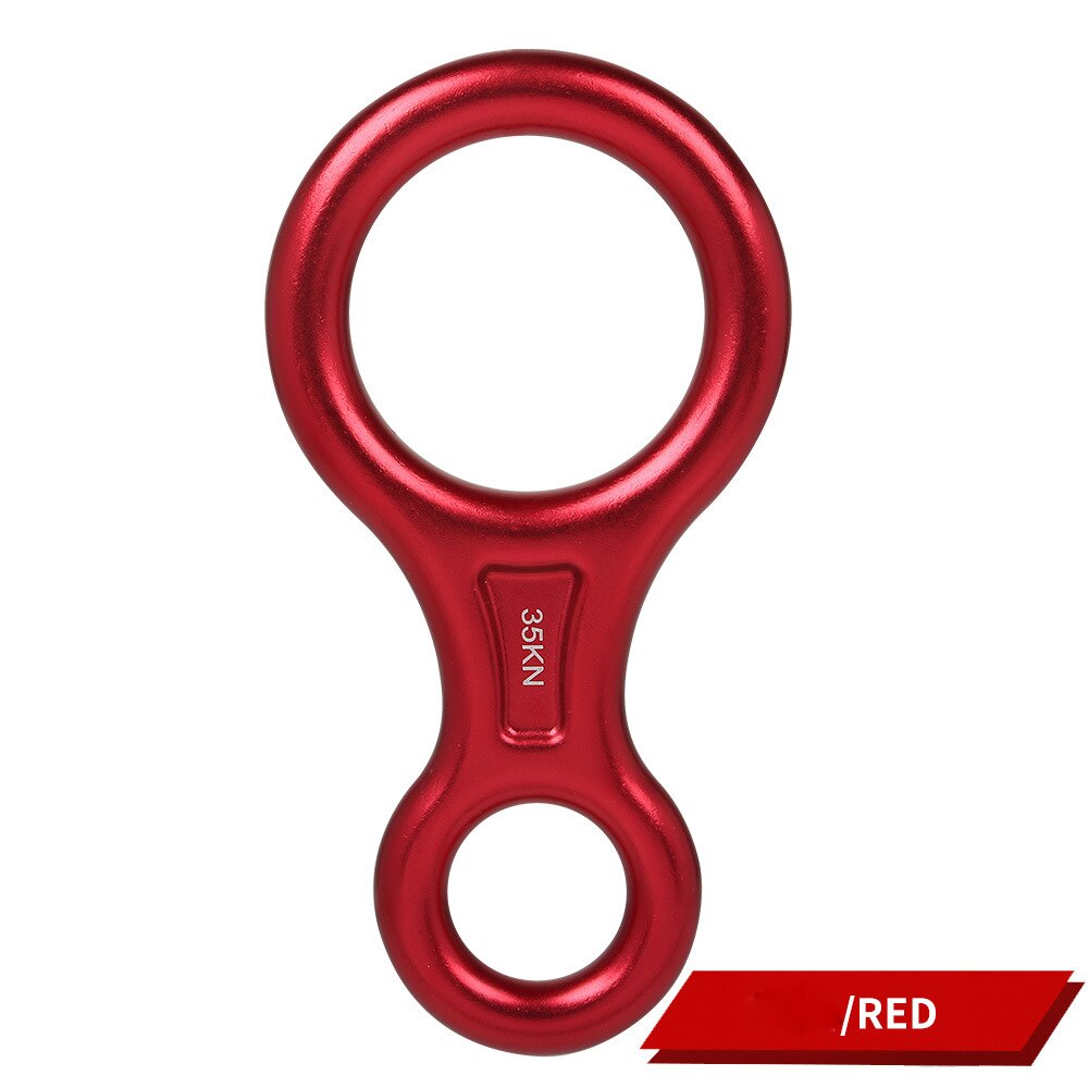 Climbing Gear Downhill Equipment 35KN Rescue Figure 8 Descender Carabiner Rigging Plate for Climbing Belaying Rappelling Device: Red1