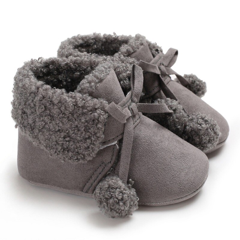 Efterår vinter baby pige bomuld afslappet sko nyfødt skridsikker blød såle gåsko: Dh / 13-18 måneder