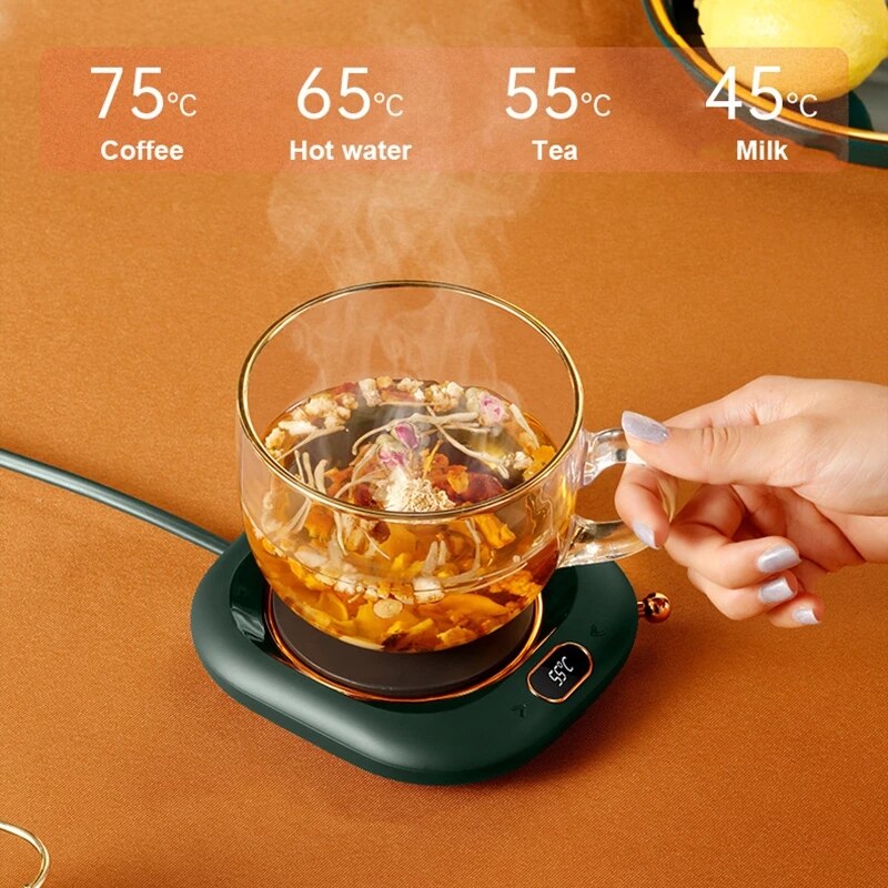 ZK30 Coffee Mug Cup Warmer for Home Office Milk Tea Water Heating Pad Plate Milk Coffee Cup Warmer Auto-off