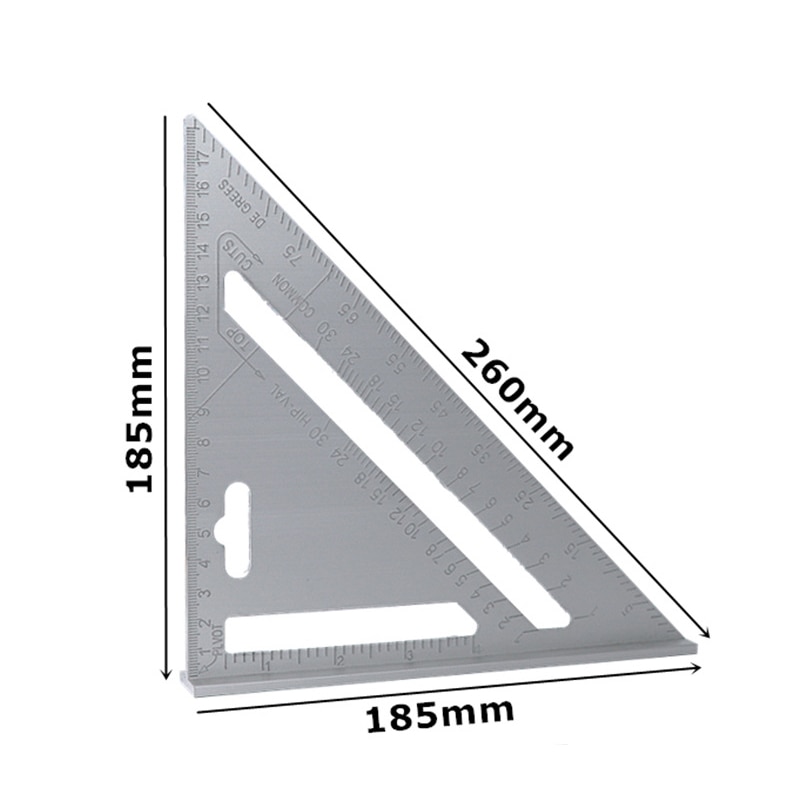7 '' trekant vinkel vinkelmåler aluminiumslegering hastighed firkantet målelineal gering til indramning af bygning træbearbejdning måleværktøj