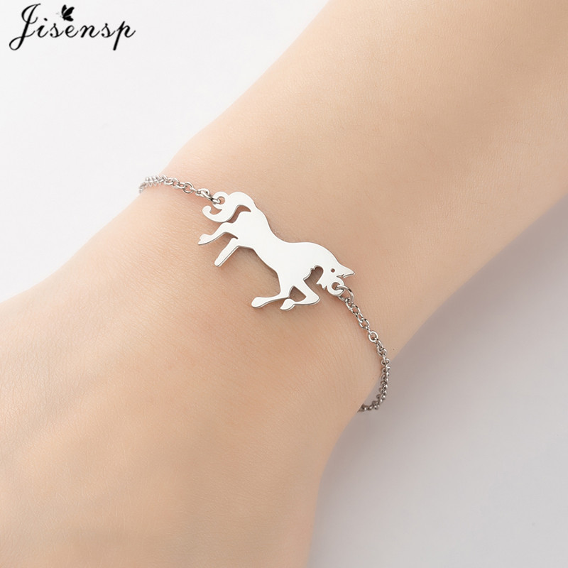 Bransoletki ze stali nierdzewnej bicie serca błyskawica koń wisiorek łańcuszki moda uroki bransoletka dla kobiet biżuteria impreza dziewczyny prezenty: VERMEIL