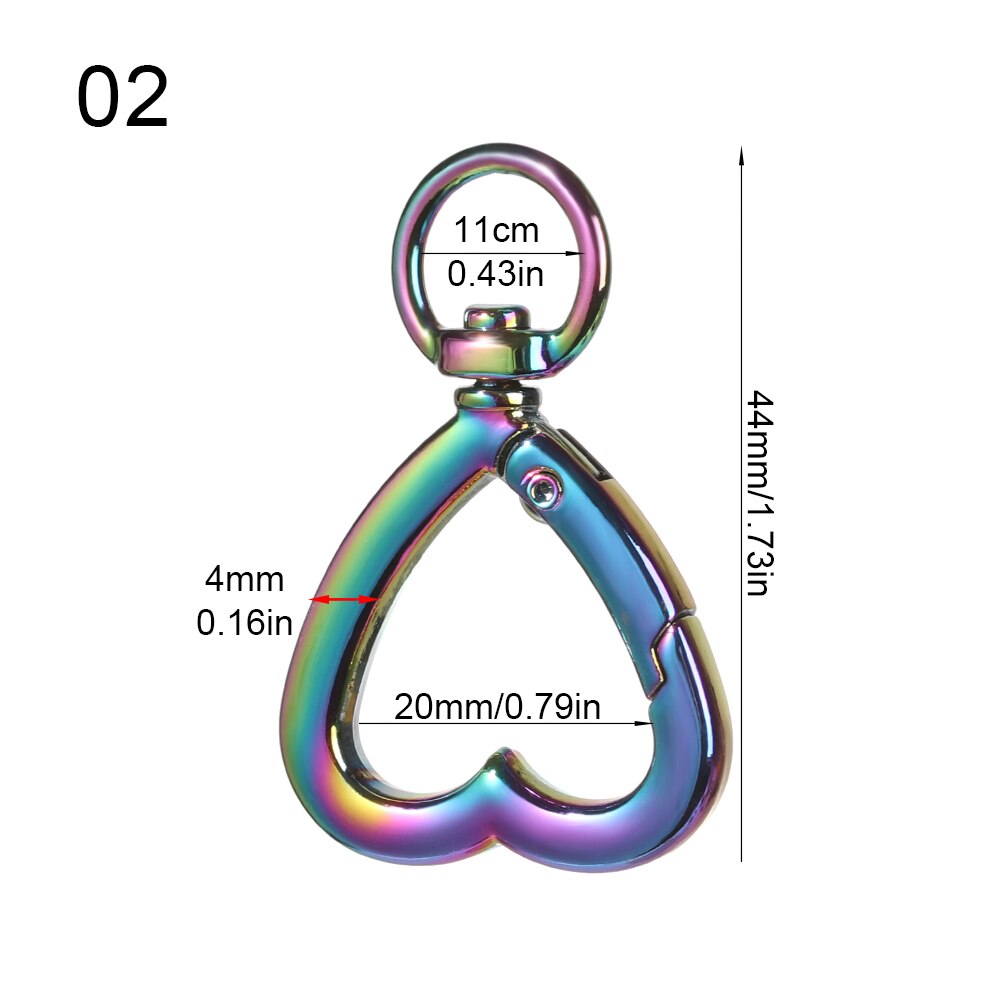 Snap Clasp Trigger Luggage Leathercraft Spring Gate Belt Strap Buckle Dog Chain Clip Metal Heart Ring Openable Keyring: 2