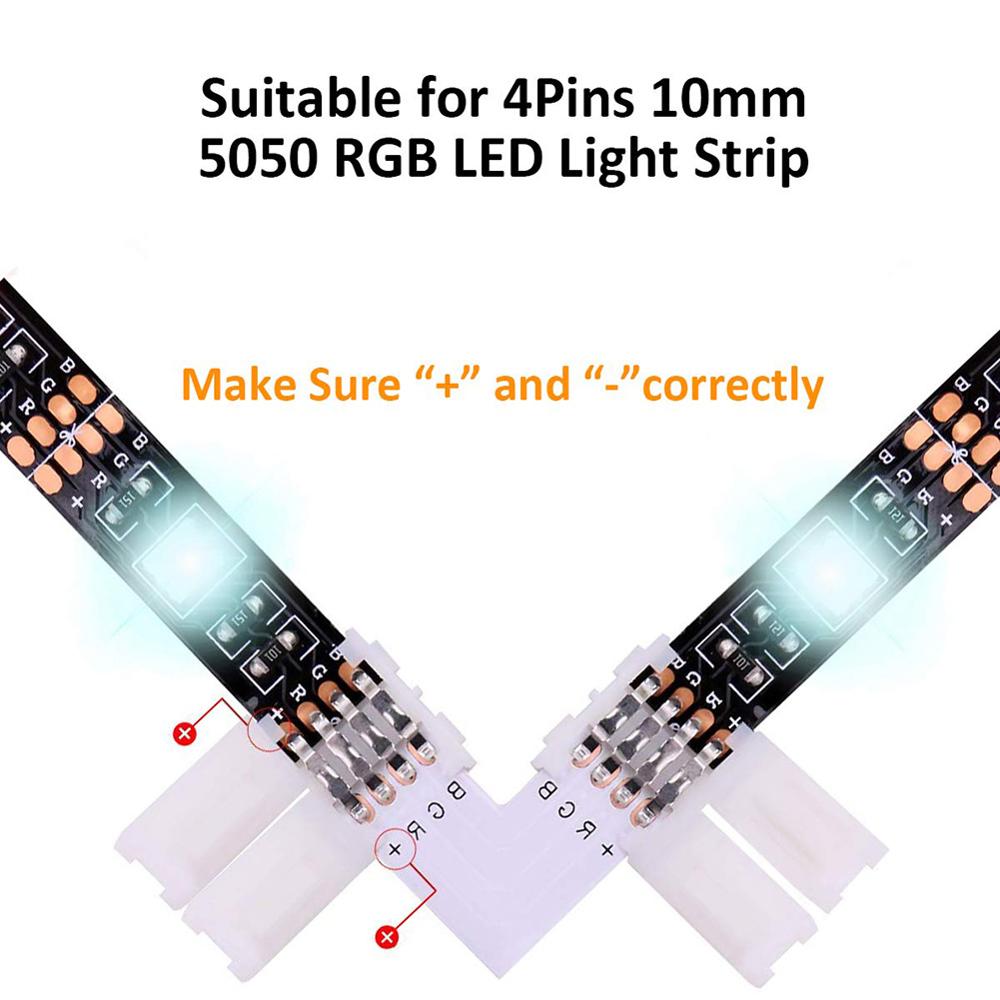 35pcs 4 Pin L shape led rgb connector For connecting corner right angle 5050 RGB LED Strip Light