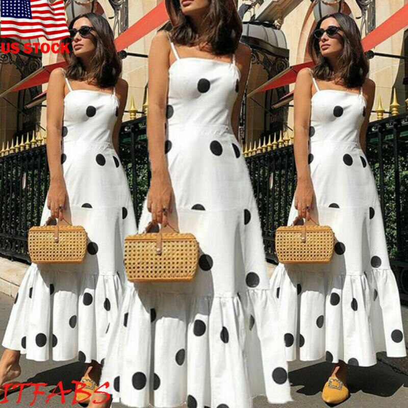 USA Women Boho Mini Maxi Dress Lady Cocktail Party Evening Summer Beach Sundress Travle at Seaside