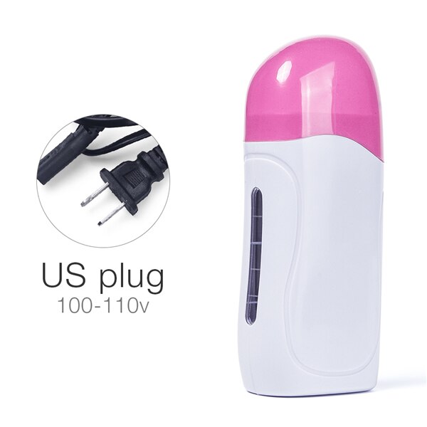 Single Handheld Depilatory Wax Hair Removal Machine with EU/US Plug Portable Epilator Roll On Depilatory Heater: PINK US