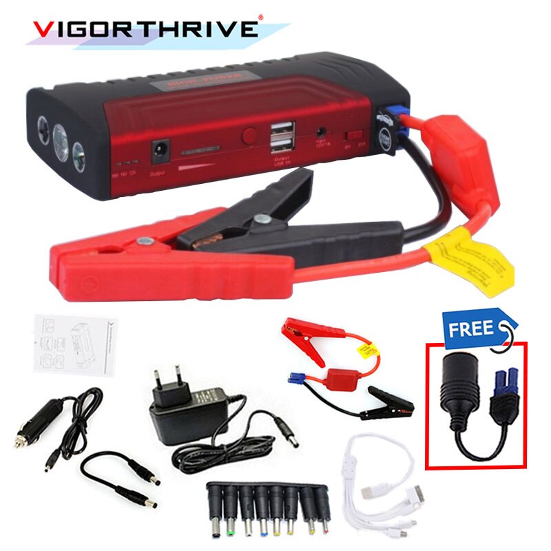 For Car Battery Booster 600A 12V Mini Emergency Car Jump Starter Power Bank Portable Starting Device Petrol Diesel Car Charger