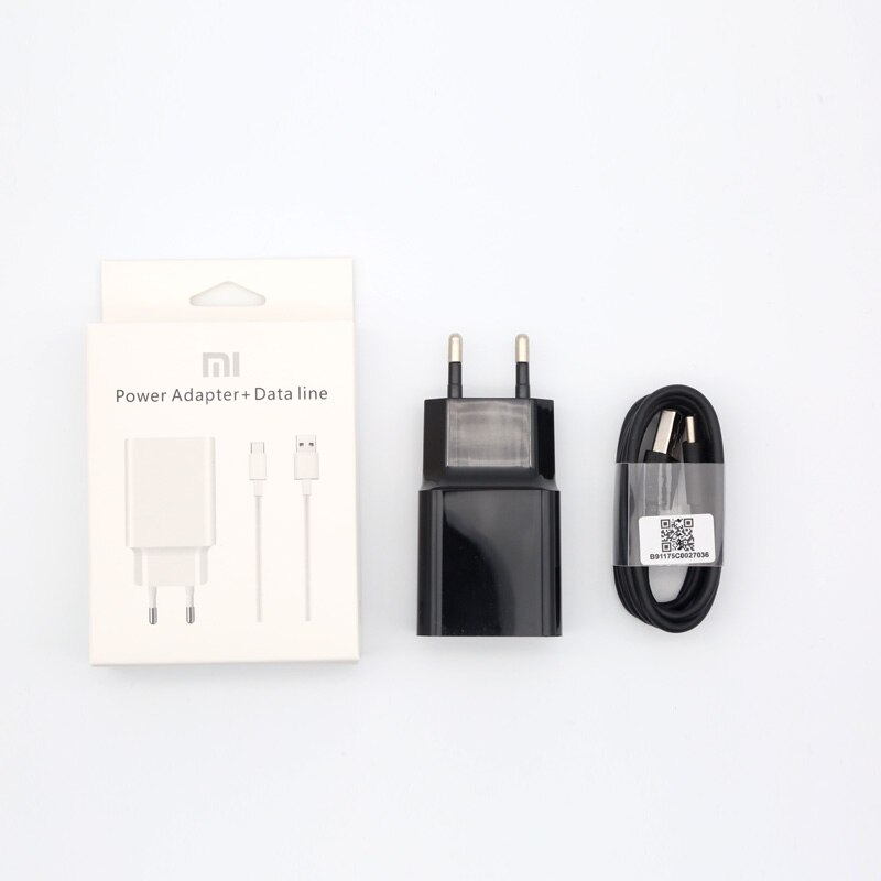 Xiaomi 18W caricabatterie rapido QC 3.0 caricatore USB tipo-c per Xiaomi Redmi note 7 8 Pro 9 S Redmi 7 8 8A 6A Mi 8 Lite Mi 9 SE 9t Max 3 A3: Black and BOX