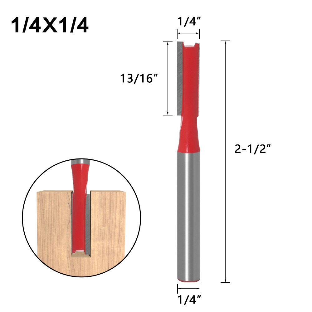 1/4 Inch Schacht Rechte Bit Hardmetalen Enkele Dubbele Fluit Router Bit Hout Frees Voor Houtwerk Tool: NO4 1l4x1l4