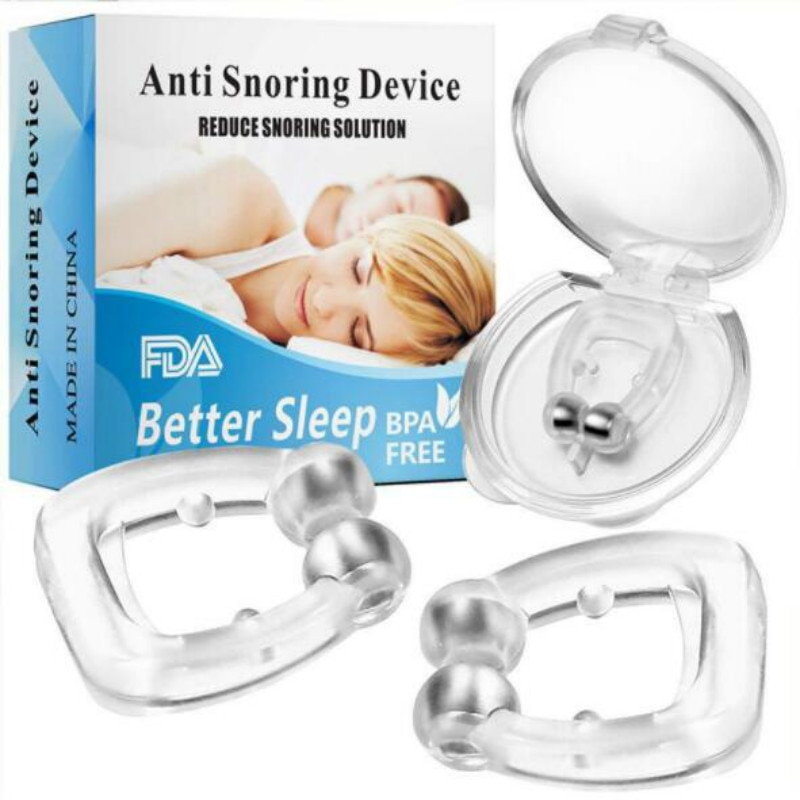 8 Stuks Siliconen Neus Clip Magnetische Anti Snore Stopper Snurken Stille Slaap Steun Apparaat Guard Night Anti Snurken Apparaat Gezondheid zorg