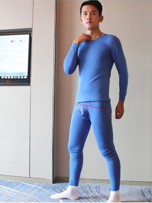 Hommes épaississement cachemire coton hommes ensemble de vêtements de nuit hommes col rond épais pyjama ensemble