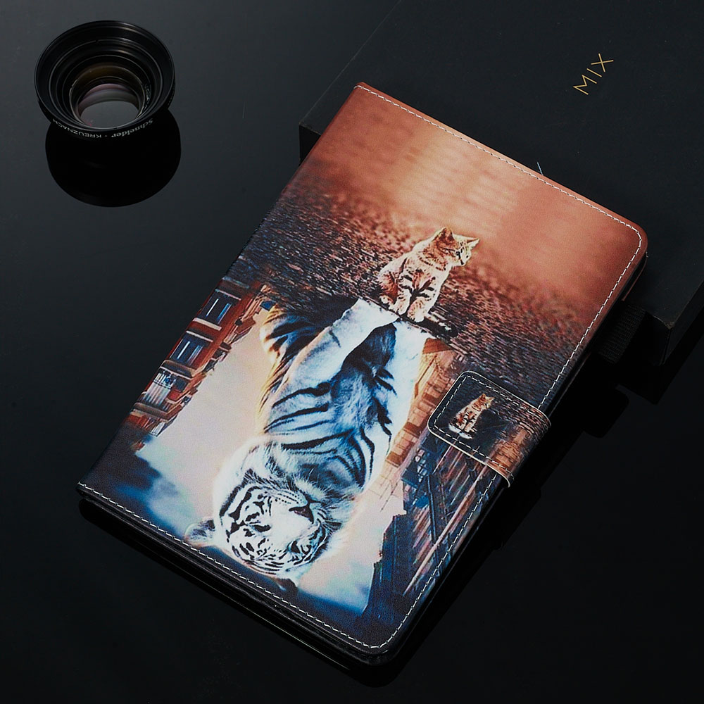 Tablet Case for Samsung Galaxy Tab A 8.0 SM-T290 SM-T295 - Leather with Animal Print & Shockproof TPU Back