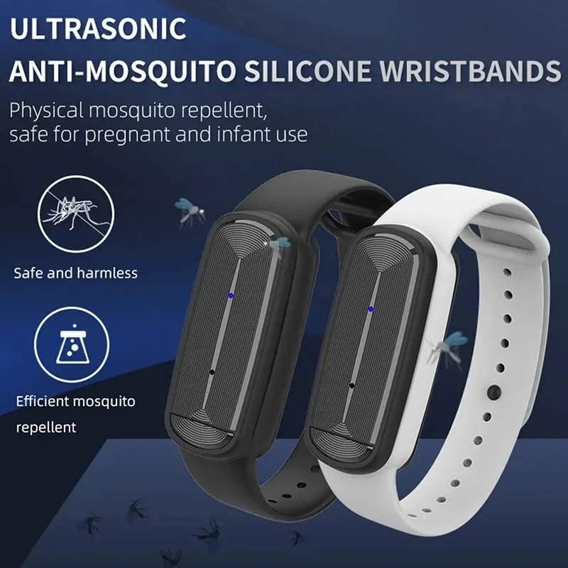 M90 Ultrasonic Anti Mosquito Bracelet for Adults Kids 100% Natural Non Toxic Pure Essential Mosquito Repellent Pest Reject Watch