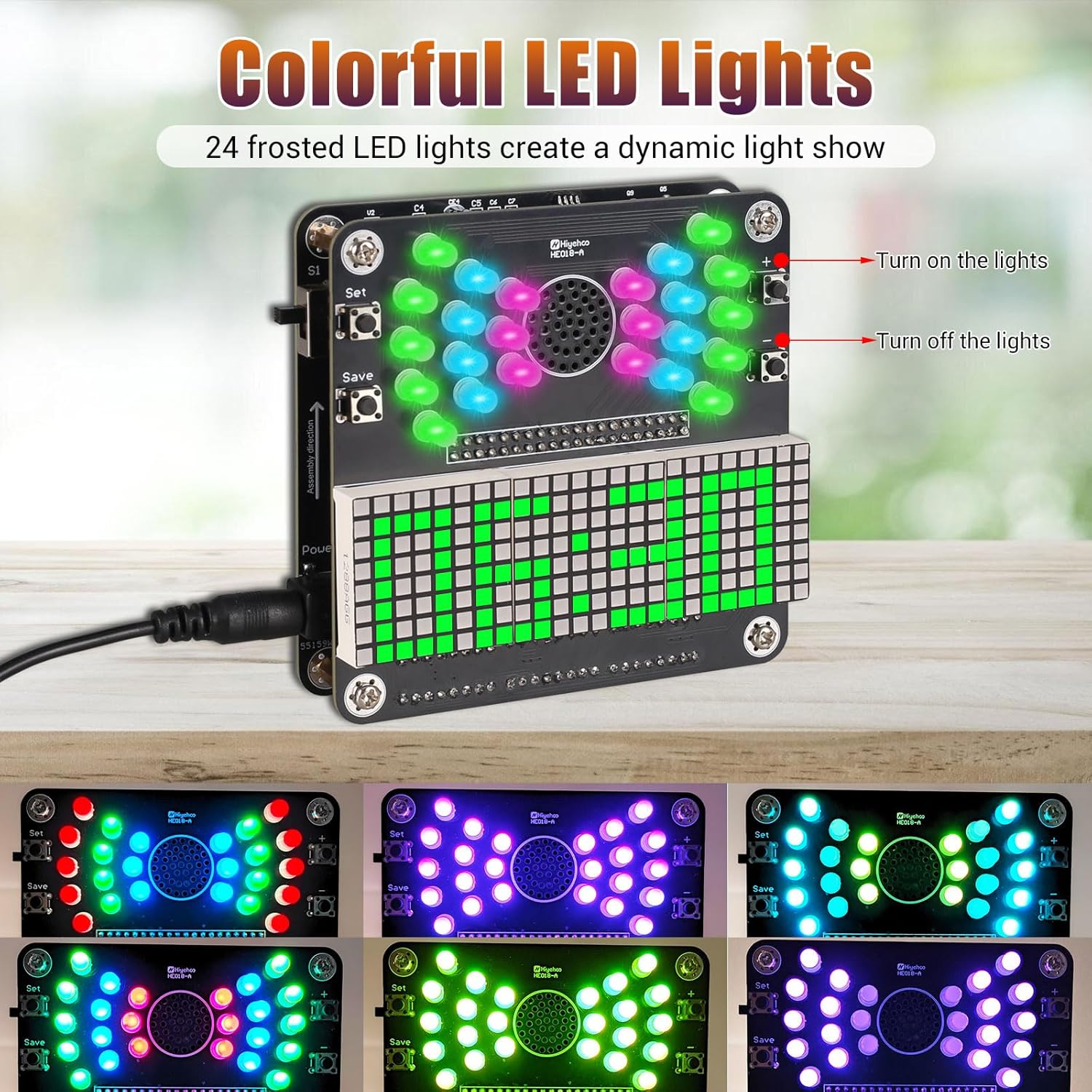 DIY Clock Soldering Project 4-Digit Digital Clock Electronic Practice Kit with LED Flashing Lights Temperature Date Display