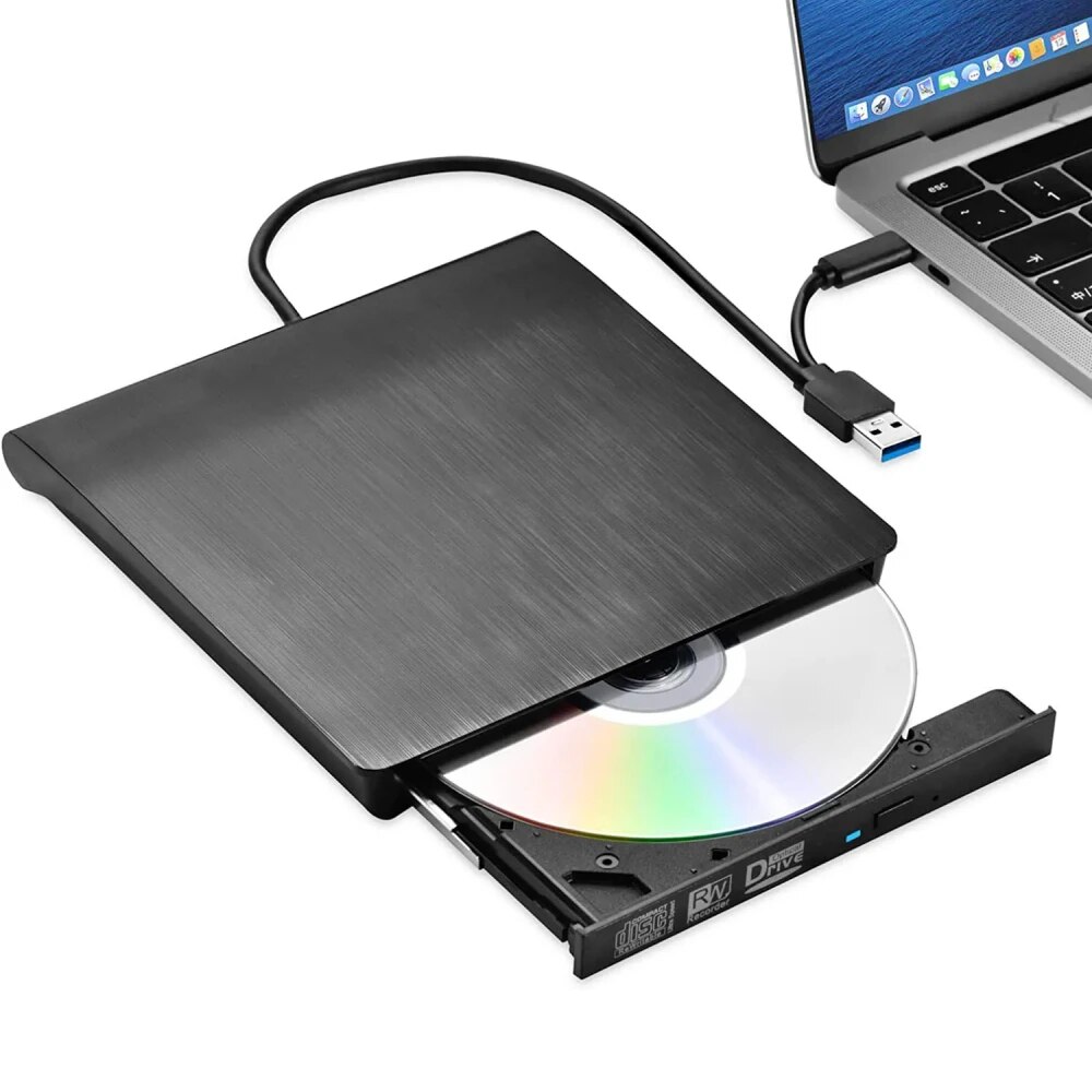 USB 3.0 Slim External DVD RW CD Writer Drive Burner Reader Player Optical Drives For Laptop PC Dvd Burner Dvd Portatil: Default Title