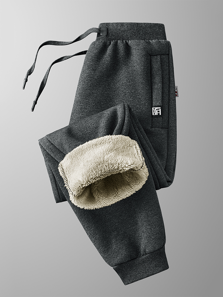 Pantalones de chándal de invierno para hombre, pantalones de chándal gruesos y cálidos de lana, ropa deportiva con bolsillos y cremallera, pantalones de chándal informales de algodón de talla grande 6XL 7XL 8XL