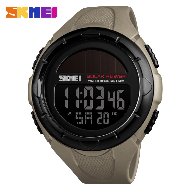 Luxe outdoor herenhorloges skmei waterdicht zonne-energie digitaal horloge herenhorloge sporthorloges relogio masculino