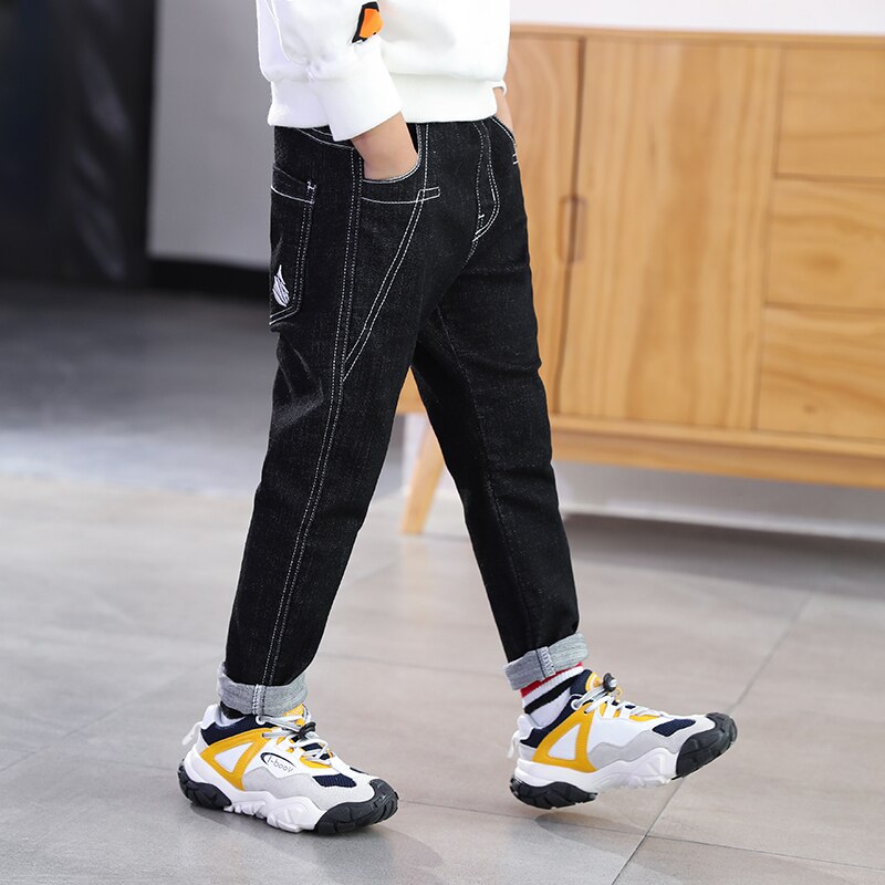 IENENS enfants jean enfant Denim vêtements pantalon vêtements Fit 4-13 ans taille élastique pantalon enfants garçon pantalon